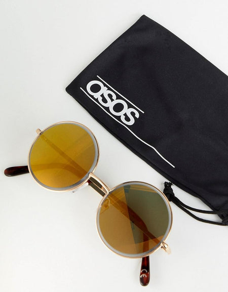 Gold Bezelled Mirrored Lens