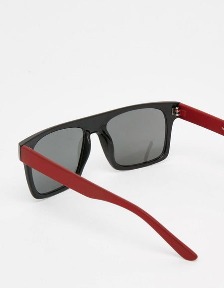 Black With Burgundy Arms