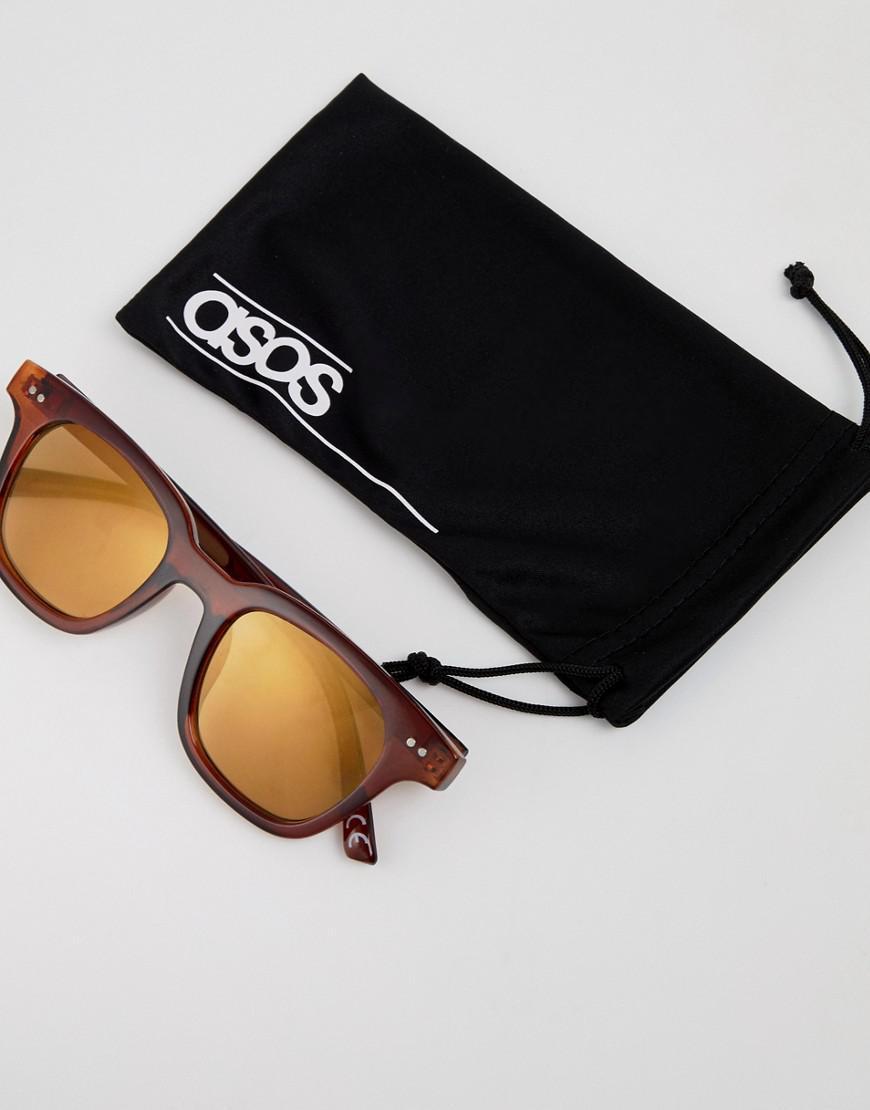 Crystal Brown With Gold Mirrored Lens