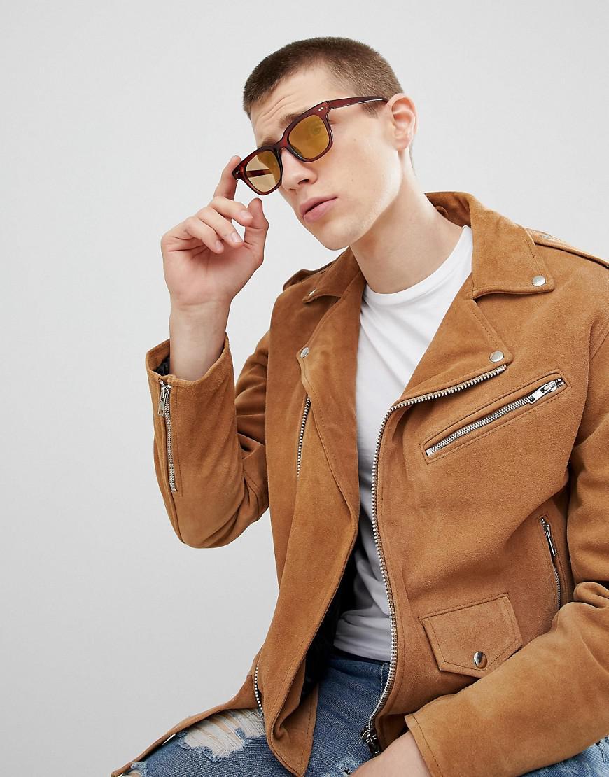 Crystal Brown With Gold Mirrored Lens