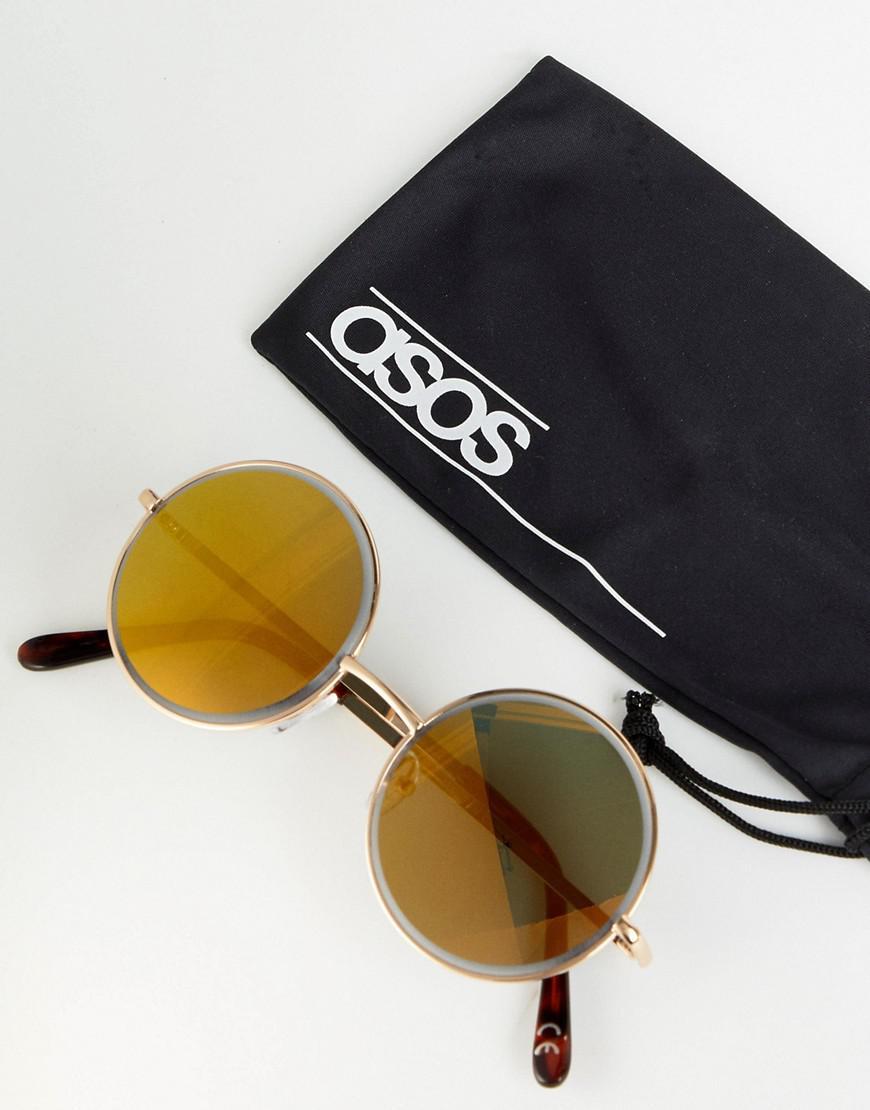 Gold Bezelled Mirrored Lens