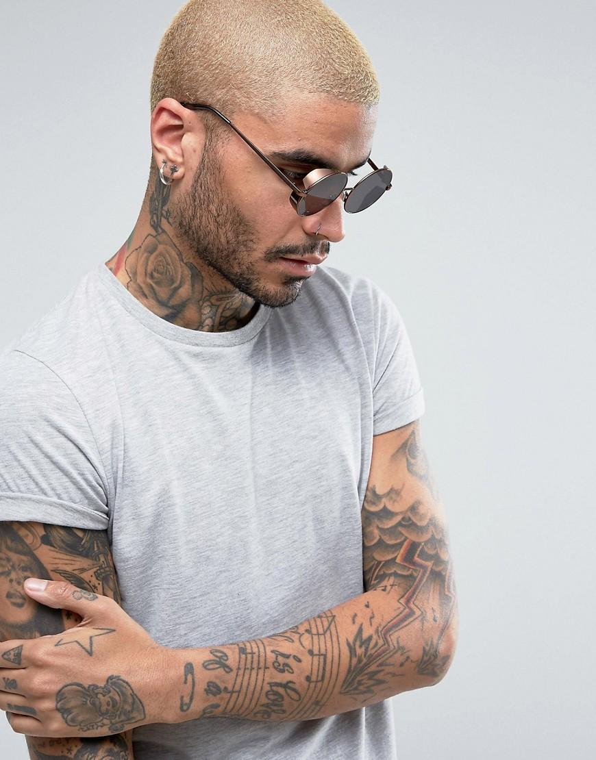 Mens Brown Round Sunglasses