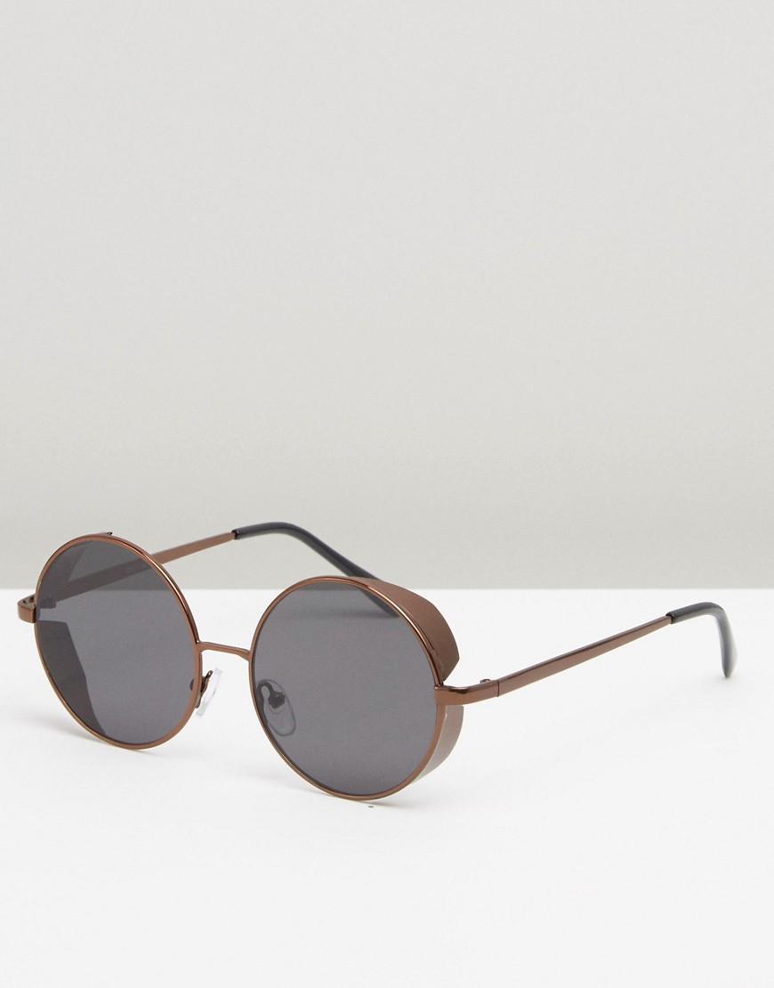 Mens Brown Round Sunglasses