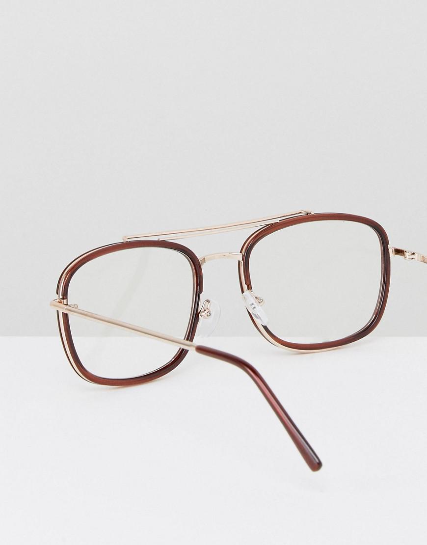 Mens Clear Lens Aviator Glasses