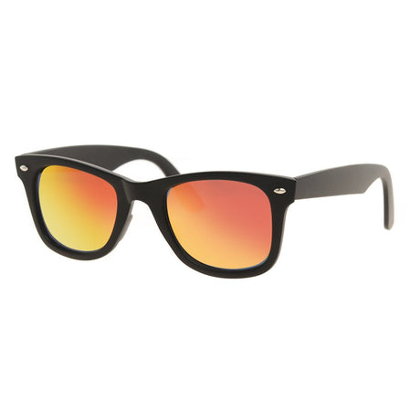 Mens Gray Mirrored Lens Wayfarer