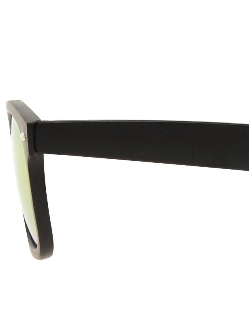 Mens Gray Mirrored Lens Wayfarer