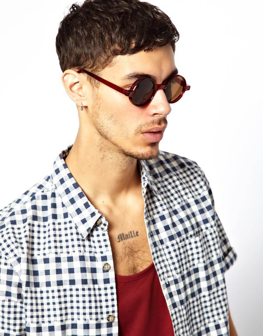 Mens Red Chunky Round