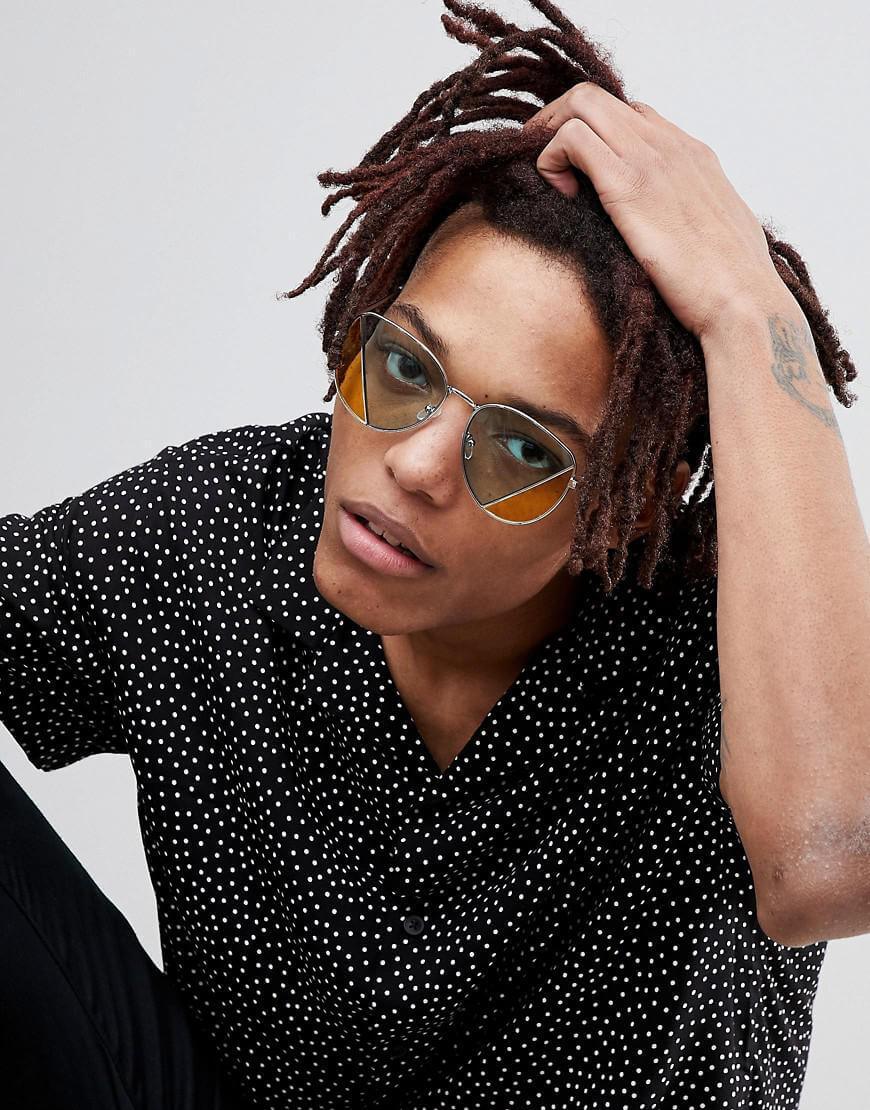 Silver With Green Yellow Split Lens